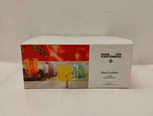 NEW DIANE VON FURSTENBERG SHORT TUMBLERS HANDCRAFTED GLASS