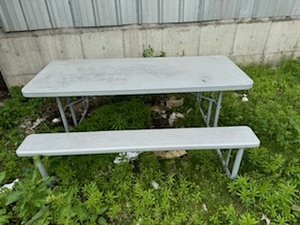 lot 30 image: Picnic Table (Plastic TopMetal Base)