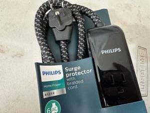 lot 237 image: New Philips Elite Surge Protector with Braided Coerd