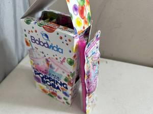 lot 249 image: New Box of 10 Pouches Popping Boba Balls - Cotton Candy