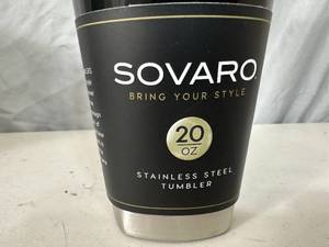 lot 297 image: New Sovaro 20 oz Stainless Steel Insulated Tumbler with Lid