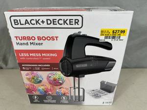 lot 34 image: New Black and Decker Turbo Boost Hand Mixer