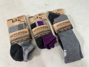 lot 37 image: Lot of 3 New Pair of Hiwassee Trading Co Merino Wool Socks
