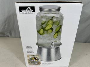 lot 43 image: New Euro-Ware 1 Gallon Beverage Dispenser with Galvanized Base