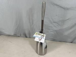 lot 63 image: New Polder Stainless Steel Toilet Brush w Caddy