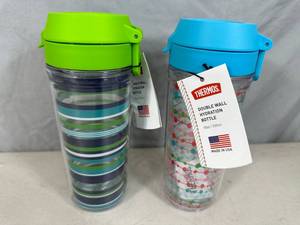 lot 83 image: 2 New Thermos Double Wall Hydration Bottles