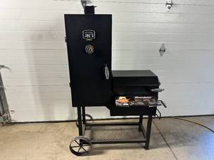 lot 1 image: New Oklahoma Joes Bandera Vertical Offset Smoker  Grill