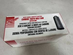 lot 222 image: New Milwaukee Carbide Tooth Hole Saw 1-14
