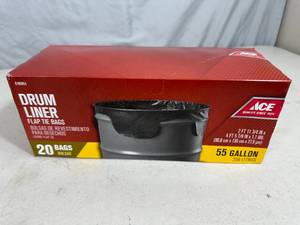 lot 263 image: New Box of 55 Gallon Drum Liner Trash Bags