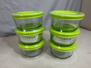 lot 275 image: 6 New Anchor Glass Food Storage Containers
