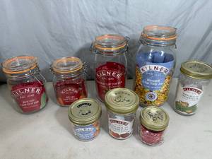 lot 141 image: 8 New Assorted Kilner Glass Jars