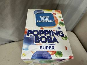 lot 247 image: New Box of 10 Pouches Popping Boba Balls - Blue Raspberry