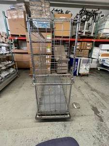 lot 11 image: Heavy Duty Metro Adjustable Chrome-Plated Wire Cart Mobile Shelving Storage Truck - NSF Approved - In Good Condition 67 x 76 x 23.5