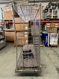 lot 12 image: Heavy Duty Metro&nbspAdjustable Chrome-Plated Wire Cart Mobile Shelving Storage Truck - NSF Approved - In Good Condition 68 x 72 x 22.5