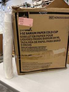 lot 28 image: 1 Case (5000 each) NEW Medline NONO5003BAR 3 oz. Greensmart 70% Bamboo Barium Paper Cold Cups (open box - not sure all are there)