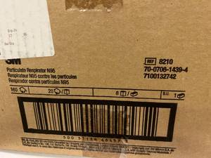 lot 30 image: 1 Case (160 each) 3M 8210 and 1 Case (160 each) 8210Plus NIOSH Approved N95 Particulate Respirator Masks