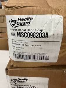 lot 31 image: 4 Cases (12 each&nbspper case) NEW HealthGuard MSC098203A 1000mL Antibacterial Hand Soaps -Moisturizing & Quick lathering for superb cleaning Pleasant citrus-spice fragrance&nbspExpiration 1124