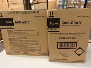 lot 39 image: 2 Cases (12 containers each, 160 each) PDI Q55172 6 x 6.75 Super Sani-Cloth Germicidal Disposable Wipes - Large Canister - Expiration 0125