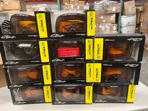 lot 40 image: Lot of 11 NEW Smith Optics WC2LBK10 World Cup Classic Series Fog-X Anti-Fog Technology Goggles - Medium Fit & Volume Black with Gold Lite Lense