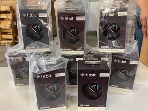 lot 47 image: MSRP $2500  Lot of 10 NEW In Sealed Boxes Fitbit Sense Advanced Smartwatch with Tools for Heart Health, Stress Management & Skin Temperature Trends, CarbonGraphite, One Size - See Youtube For More Info