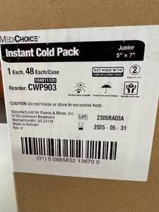 lot 67 image: 5 Cases (48 each per case) NEW MediChoice CWP903 5 x 7 Single-Use Instant Cold Packs - Junior - Expiration 525