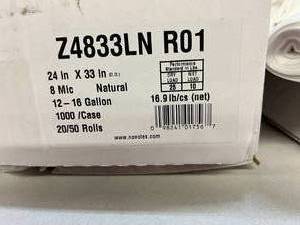 lot 101 image: Lot of Mixed Brand Trash Garbage Can Liners (Novolex, Interplast Group)  Open Boxes