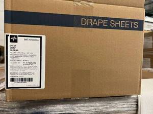 lot 87 image: MSRP $500  10 Cases (25 each per case)Medline Disposable Flat Bed Sheet White&nbsp60 x 96 - Many Uses For These Large White Tissue One Side & Poly Material On The Other