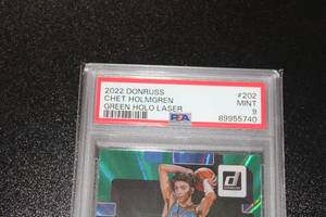 2022-23 Donruss Green Holo Laser Chet Holmgren #202 Rookie Card PSA 9