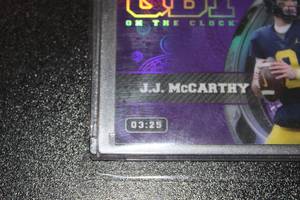 2023 Wild Card QB1 On The Clock JJ Mcarthy Purple #OCW-JM2 325  Only 25 Exist