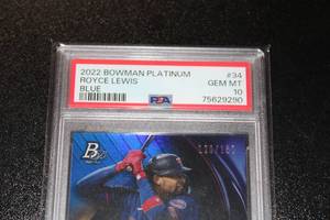 2022 Bowman Platinum Blue Royce Lewis #34 Rookie Card PSA 10 120150  Only 150 Exist