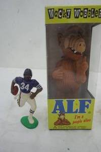 lot 121 image: New Alf Bobblehead and #34 Walker mini statue