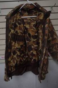 lot 127 image: Large Game Hide Jacket two piece hunting jacket
