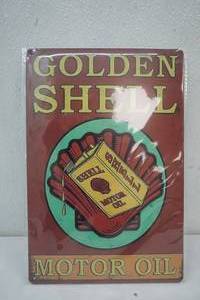 lot 133 image: 8 x 12 Tin Shell Motor Oil Sign