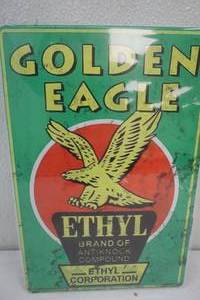 lot 136 image: 8 x 12 Tin Golden Ethyl Sign