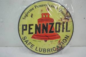 lot 140 image: 12 Tin Pennzoil Sign