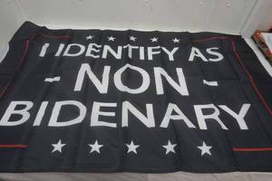 lot 147 image: Flag 35.5 x59.1 Non- Bidenary 2024