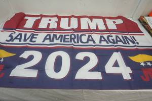 lot 152 image: Flag 35.5 x59.1 2024 Trump Saving America