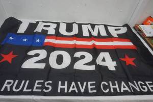 lot 154 image: Flag 35.5 x59.1 2024 Trump The Rules Have Changed