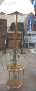 lot 188 image: Table With Lamp and Glass Top