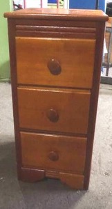 lot 192 image: Wood Night 3 Drawer Night Stand