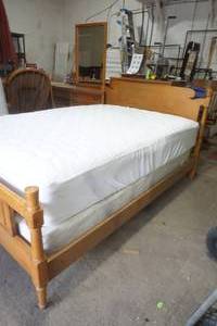 lot 196 image: Full Size Bed Frame, Mattress and Box Spring