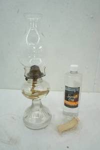lot 213 image: Oil Lamp Home Sweet Home Globe