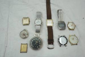 lot 244 image: Variety of Watch faces, pocket watch, watch with band