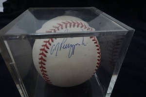 lot 308 image: Mickey Hatcher signed baseball