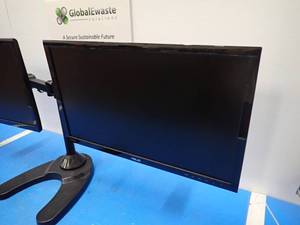 lot 4 image: Dual Monitor Stand with Monitors and power  HDMI display cablesASUS&nbspVS248 LCD Monitor  24 screen with 1920 x 1080 HD Resolution&nbspASUS&nbspVS248 LCD Monitor  24 screen with 1920 x 1080 HD Resolution 