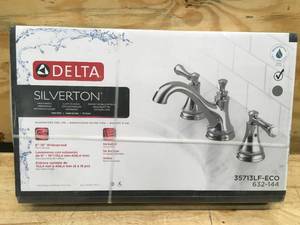 lot 22 image: Delta Silverton Two Handle Widespread Bathroom faucet 35713LF-ECO 632-144