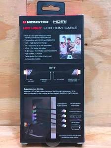 lot 50 image: Lot of 2 - Built-In Red LED Light 6 FT High Speed 4K HDR HDMI Cables