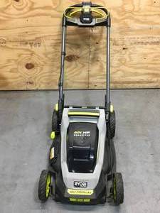 lot 4 image: Used RYOBI 40V HP 20in. Brushless Self-Propelled Lawn Mower With 6Ah Battery And Charger Model # RY401018VNM (Tested And Works)