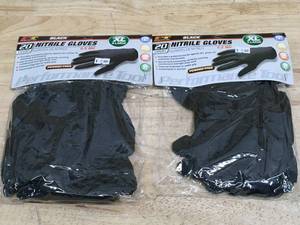 lot 45 image: Lot of 2 - 20 Count Black XL Nitrile Gloves