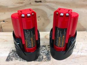 lot 15 image: Lot of 2 - M12 REDLITHIUM 2.0Ah Battery Model #48-11-2420